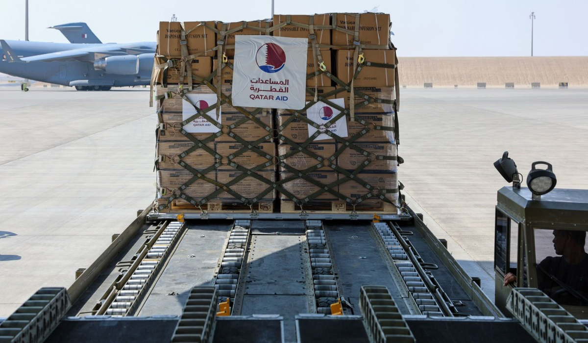 In Implementation of HH the Amir's Directives, Plane Carrying Aid for Palestinians in Gaza